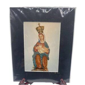 Vtg Our Lady of La Leche Signed Photo Print Authenticated Betsy Lee Virgin Mary
